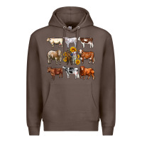 Coffee western cowsand sunflowers Premium Hoodie - AdoDesignShop