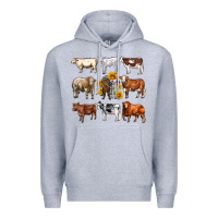 Heather Grey western cowsand sunflowers Premium Hoodie - AdoDesignShop