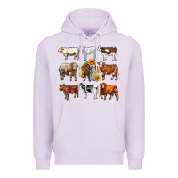 Lilac western cowsand sunflowers Premium Hoodie - AdoDesignShop