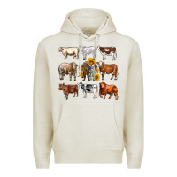 Oatmeal Heather western cowsand sunflowers Premium Hoodie - AdoDesignShop