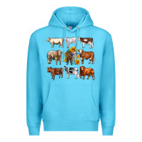 Ocean Blue western cowsand sunflowers Premium Hoodie - AdoDesignShop
