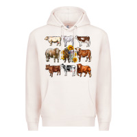 Pale Pink western cowsand sunflowers Premium Hoodie - AdoDesignShop
