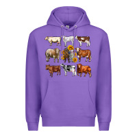 Purple western cowsand sunflowers Premium Hoodie - AdoDesignShop