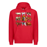 Red western cowsand sunflowers Premium Hoodie - AdoDesignShop