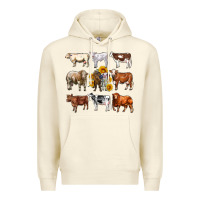 Sandshell western cowsand sunflowers Premium Hoodie - AdoDesignShop