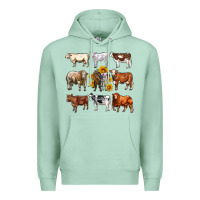 Seafoam western cowsand sunflowers Premium Hoodie - AdoDesignShop
