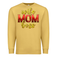 Antique Gold wife mom boss Premium Sweatshirt - texasbilliewilder