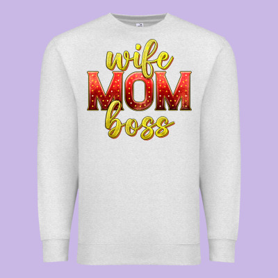 Wife Mom Boss Premium Sweatshirt Designed By Texasbilliewilder
