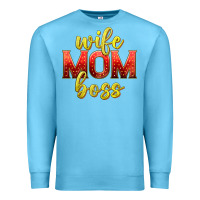 Ocean Blue wife mom boss Premium Sweatshirt - texasbilliewilder