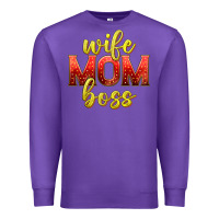 Purple wife mom boss Premium Sweatshirt - texasbilliewilder