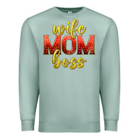 Seafoam wife mom boss Premium Sweatshirt - texasbilliewilder