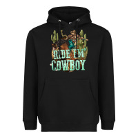 Black ride em cowboy Heavyweight Hoodie - texasbilliewilder