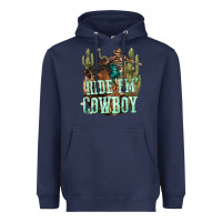 Navy ride em cowboy Heavyweight Hoodie - texasbilliewilder
