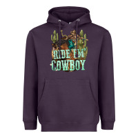 Plum ride em cowboy Heavyweight Hoodie - texasbilliewilder