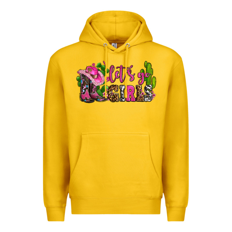 Lets Go Girls With Boots And Hats Premium Hoodie by AdoDesignShop | Teevron