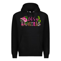 Black lets go girls with boots and hats Premium Hoodie - AdoDesignShop