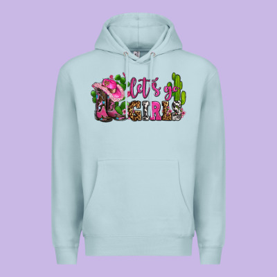 Lets Go Girls With Boots And Hats Premium Hoodie Designed By Adodesignshop