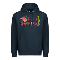 Navy lets go girls with boots and hats Premium Hoodie - AdoDesignShop
