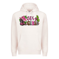 Pale Pink lets go girls with boots and hats Premium Hoodie - AdoDesignShop