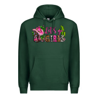 Sports Green lets go girls with boots and hats Premium Hoodie - AdoDesignShop