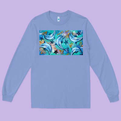 Dolphin  Mug Long Sleeve Tee Designed By Barkaloodesign