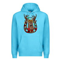 Ocean Blue christmas horseshoe Premium Hoodie - JahusDesignShop