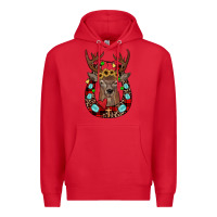 Red christmas horseshoe Premium Hoodie - JahusDesignShop