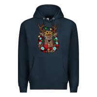 Navy christmas horseshoe Premium Hoodie - JahusDesignShop