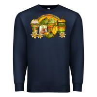 Navy frog coffee cups Premium Sweatshirt - Zillion Design Studio