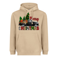 Mushroom merry christmas with black truck Heavyweight Hoodie - Zillion Design Studio