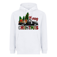 White merry christmas with black truck Heavyweight Hoodie - Zillion Design Studio