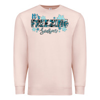 Pale Pink it's freezing season winter Premium Sweatshirt - RanaPortraitStore