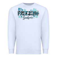 White it's freezing season winter Premium Sweatshirt - RanaPortraitStore