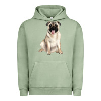 Pigment Oil Green pug Urban Hoodie - JahusDesignShop
