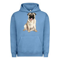 Pigment Pebble Blue pug Urban Hoodie - JahusDesignShop