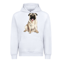 White pug Urban Hoodie - JahusDesignShop