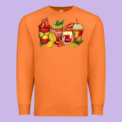 Crawfish Coffee Cups Premium Sweatshirt Designed By Zillion Design Studio
