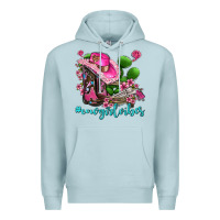Blue Mist cowgirl vibes with boots and gun Premium Hoodie - AdoDesignShop