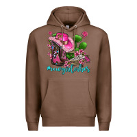 Chestnut cowgirl vibes with boots and gun Premium Hoodie - AdoDesignShop