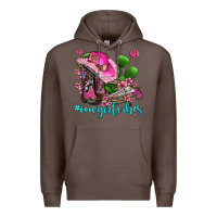 Coffee cowgirl vibes with boots and gun Premium Hoodie - AdoDesignShop
