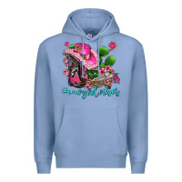 Colony Blue cowgirl vibes with boots and gun Premium Hoodie - AdoDesignShop