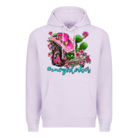 Lilac cowgirl vibes with boots and gun Premium Hoodie - AdoDesignShop