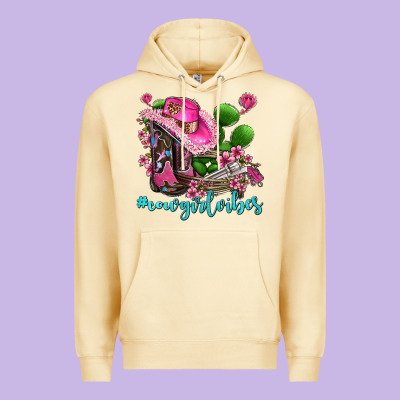 Cowgirl Vibes With Boots And Gun Premium Hoodie Designed By Adodesignshop