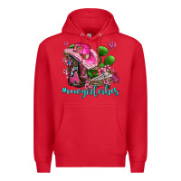 Red cowgirl vibes with boots and gun Premium Hoodie - AdoDesignShop