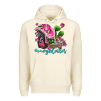 Sandshell cowgirl vibes with boots and gun Premium Hoodie - AdoDesignShop