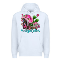White cowgirl vibes with boots and gun Premium Hoodie - AdoDesignShop