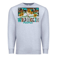 Heather Grey wranglin mama Premium Sweatshirt - texasbilliewilder