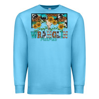 Ocean Blue wranglin mama Premium Sweatshirt - texasbilliewilder
