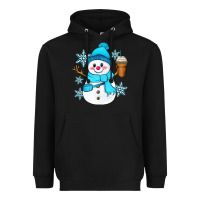 Black cute snowman Heavyweight Hoodie - Zillion Design Studio