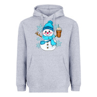 Heather Grey cute snowman Heavyweight Hoodie - Zillion Design Studio
